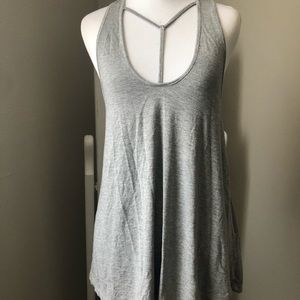 Free People Grey Racer Back Tank